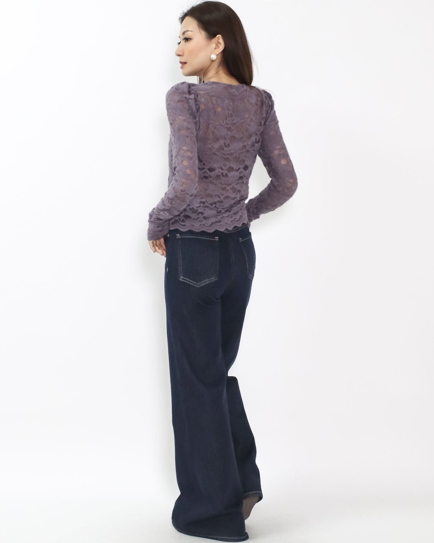 purple lace knitted top *pre-order*