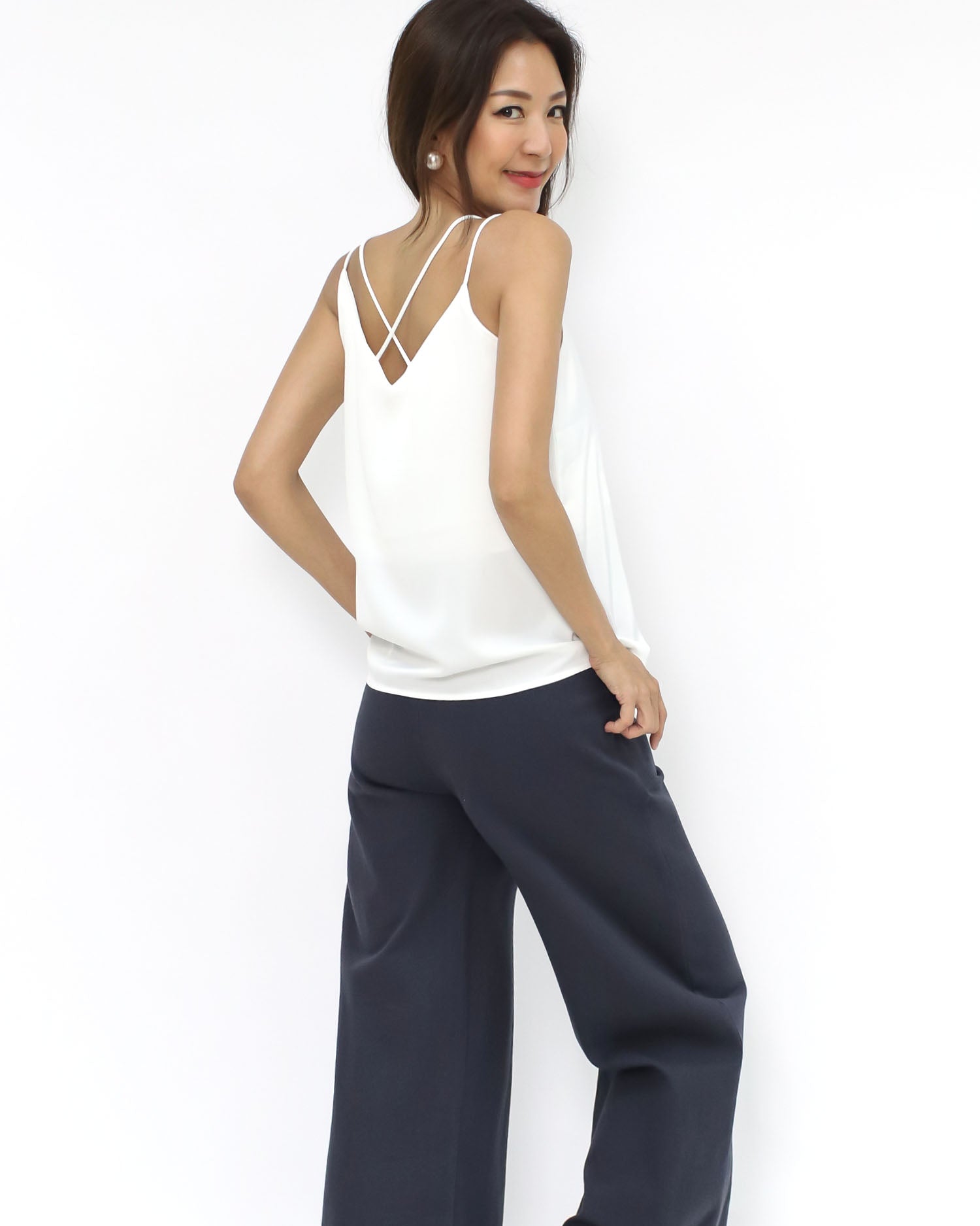 ivory straps slinky vest *pre-order*