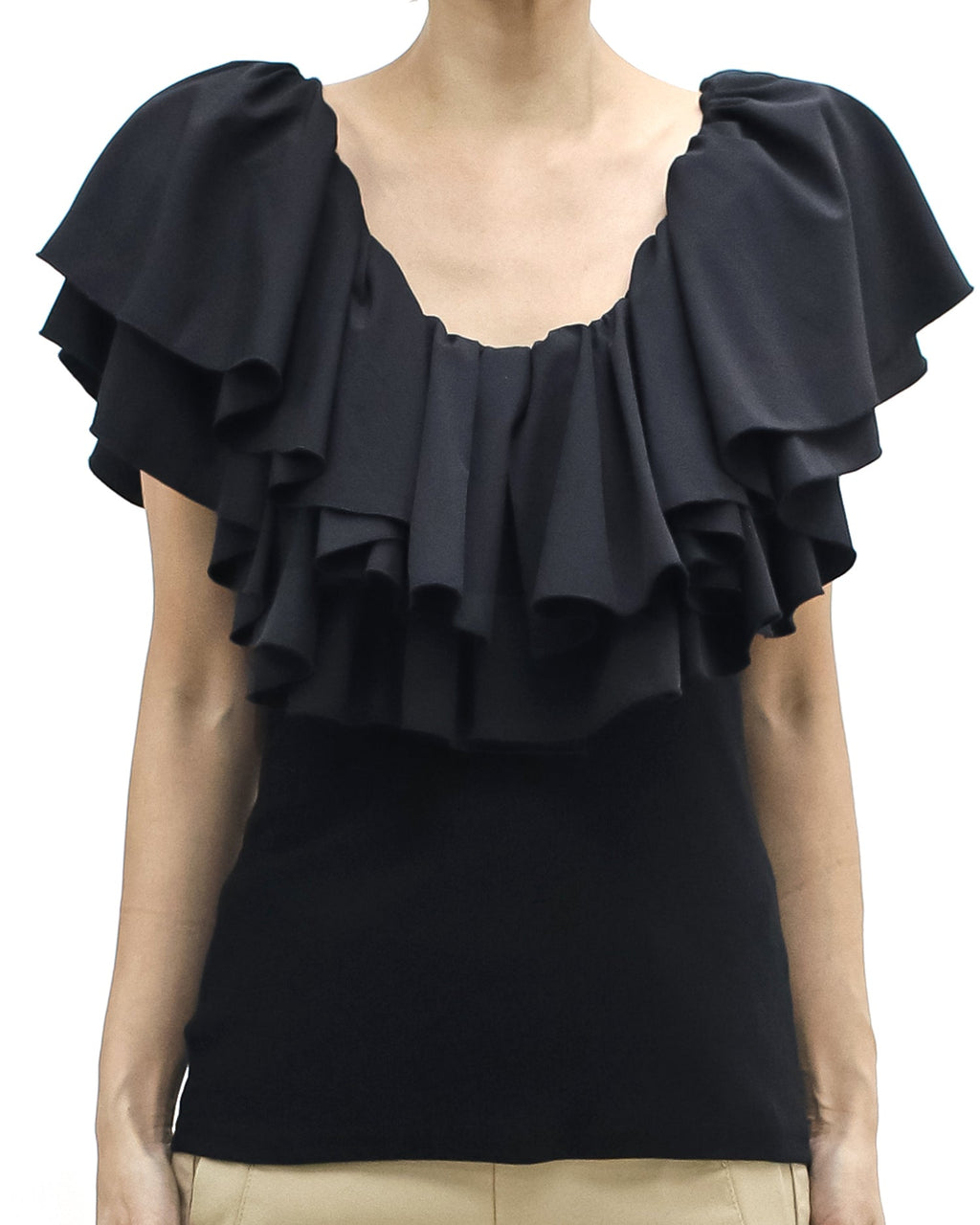 black ruffles chain back vest *pre-order*