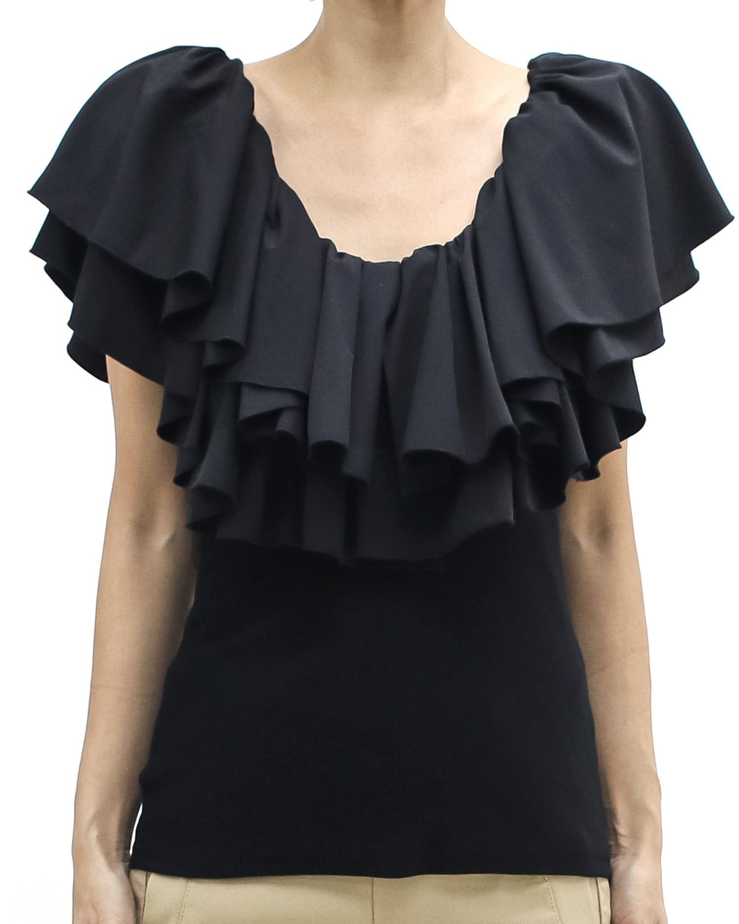 black ruffles chain back vest *pre-order*