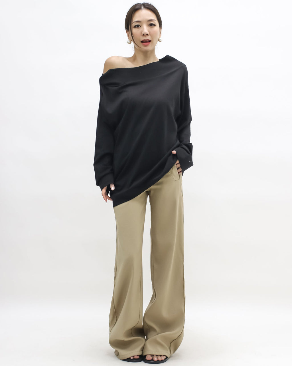 black off shoulder sweatshirt