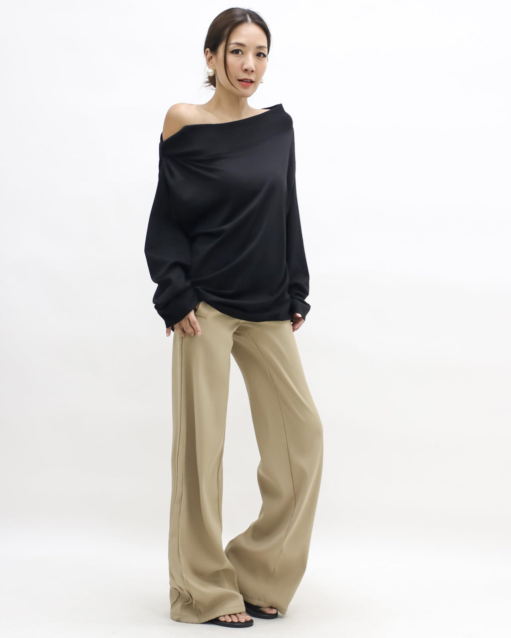 black off shoulder sweatshirt