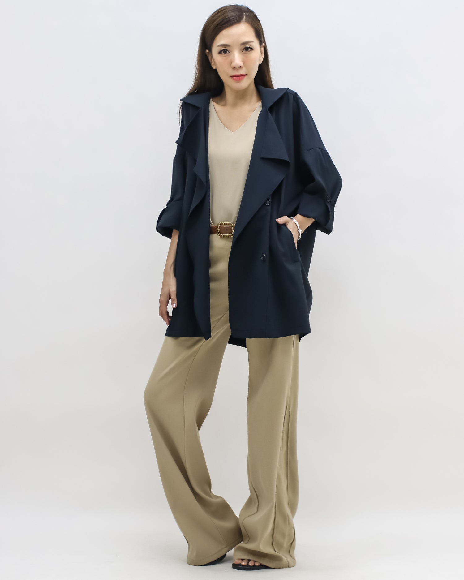 navy texture autumn jacket *pre-order*