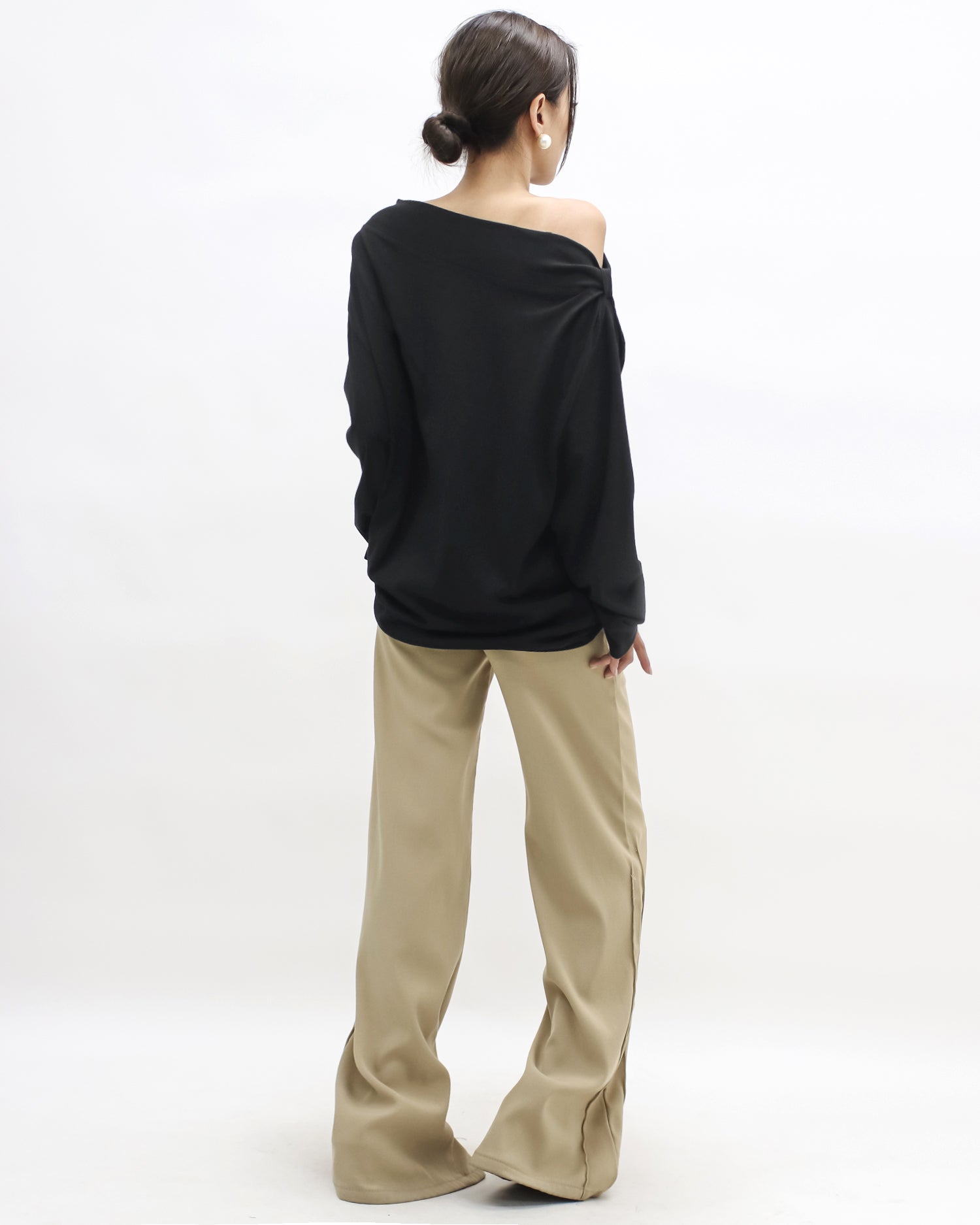 black off shoulder sweatshirt