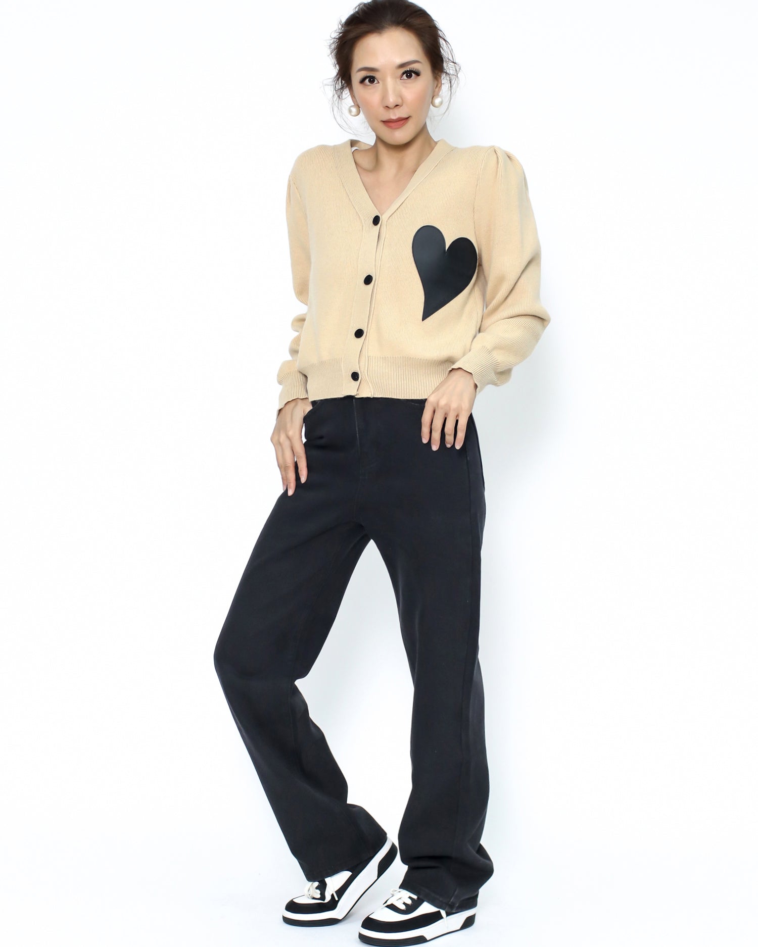 washed black straight legs jeans S / M