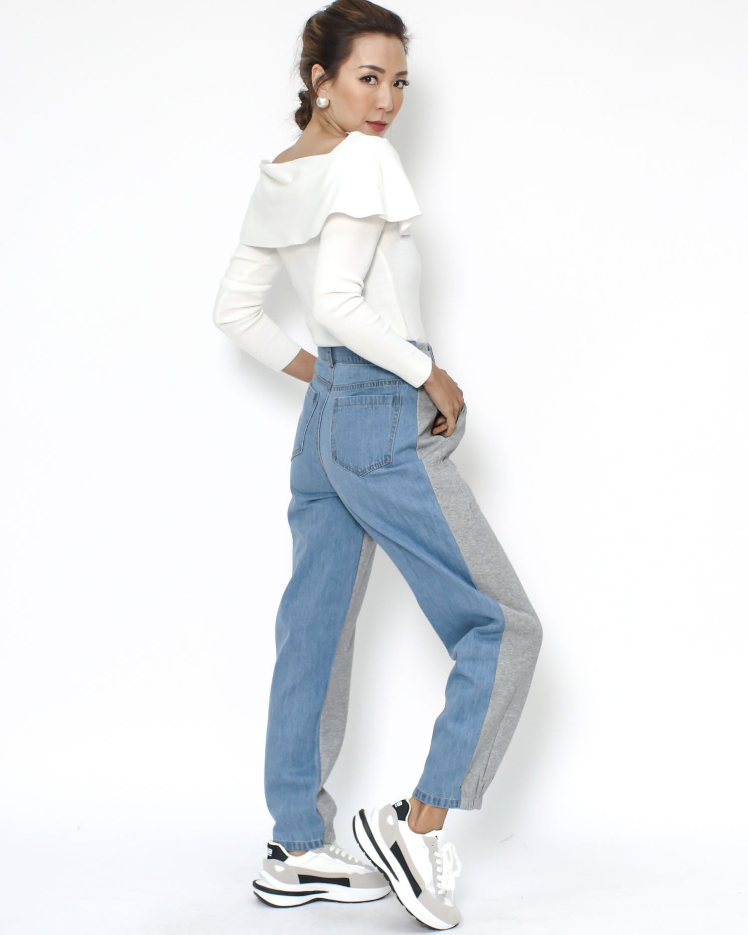 ivory grey & black sneakers *pre-order*