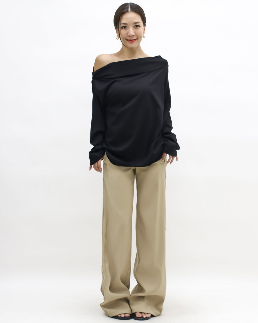 black off shoulder sweatshirt