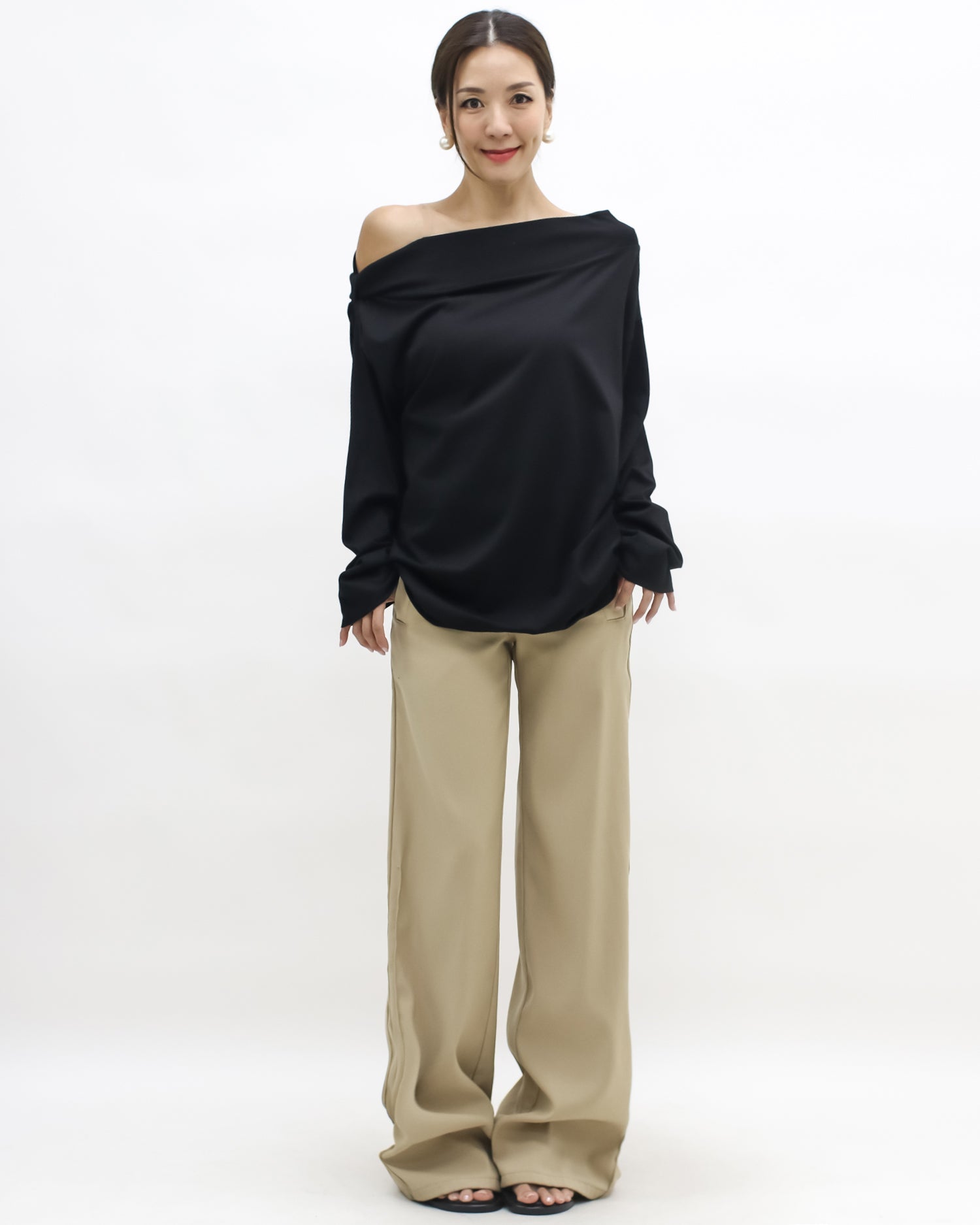 black off shoulder sweatshirt