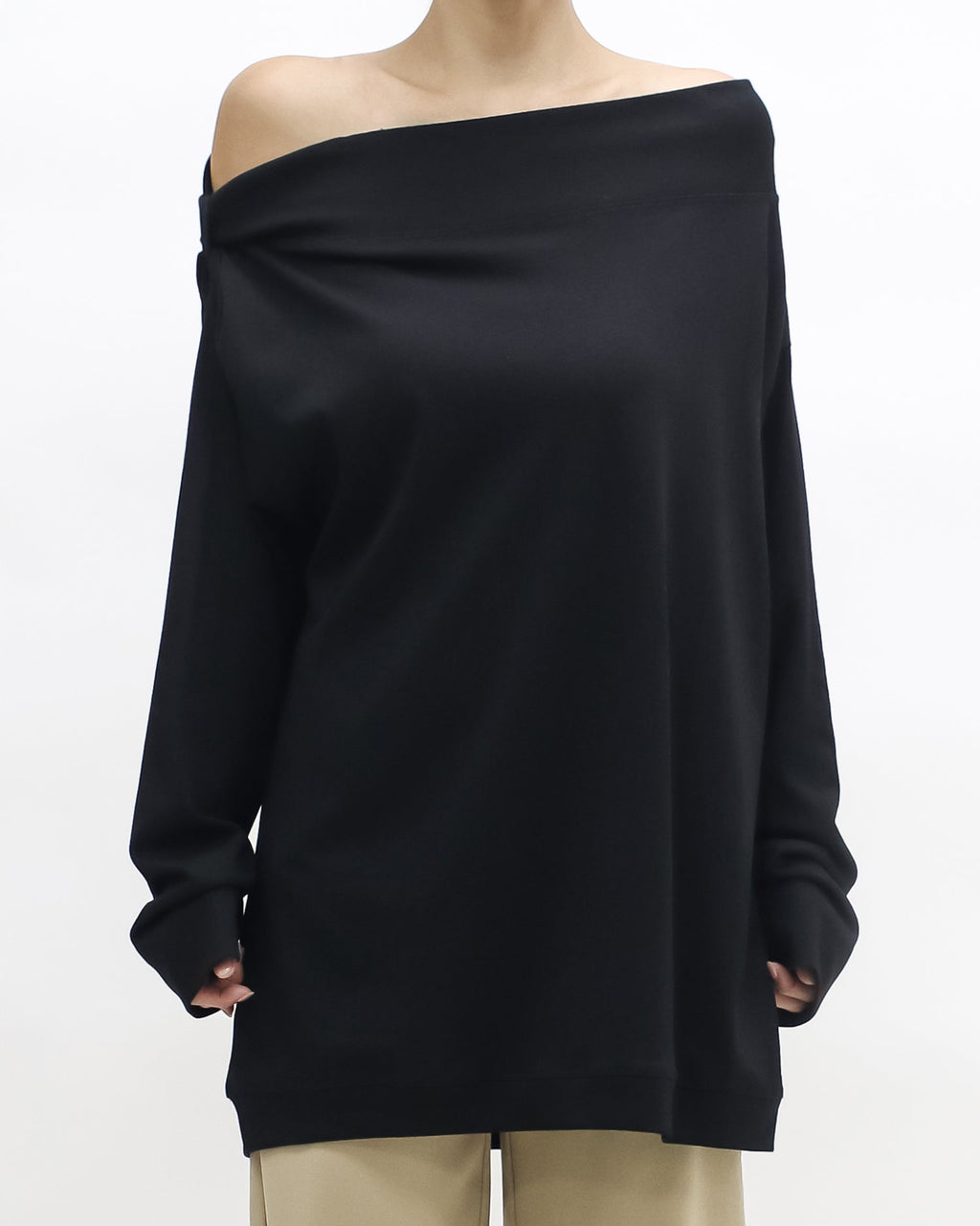 black off shoulder sweatshirt