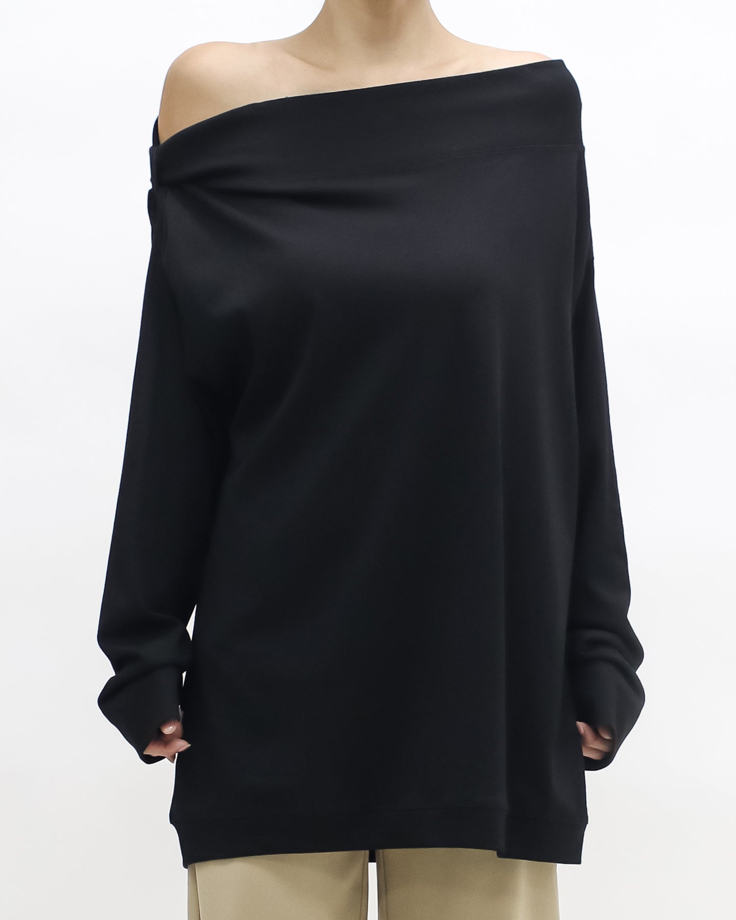 black off shoulder sweatshirt