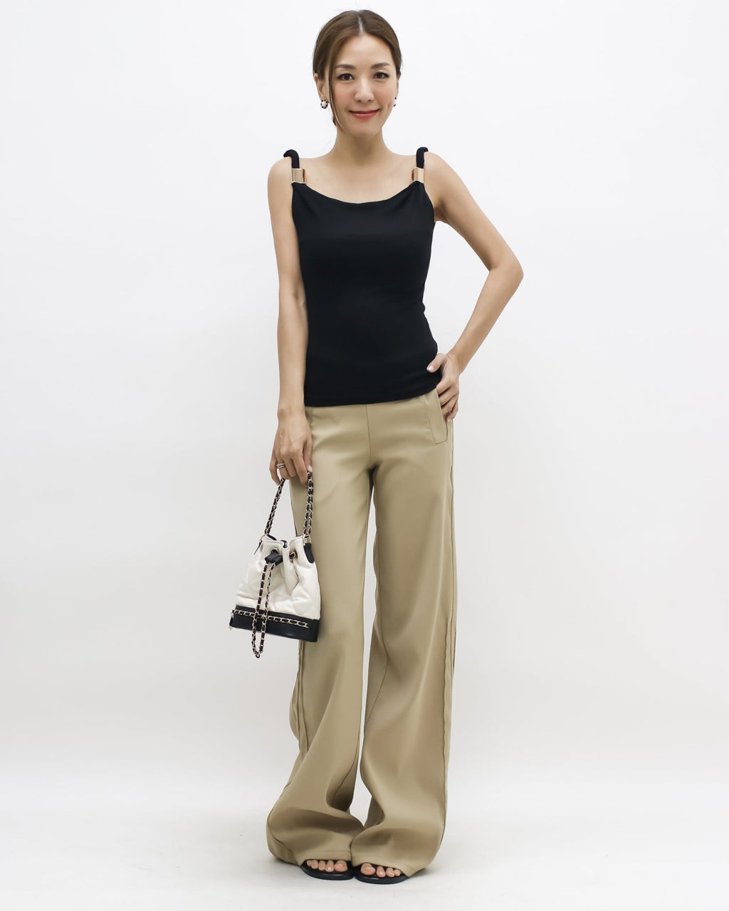 black twisted strap w/ gold buckle vest *pre-order*