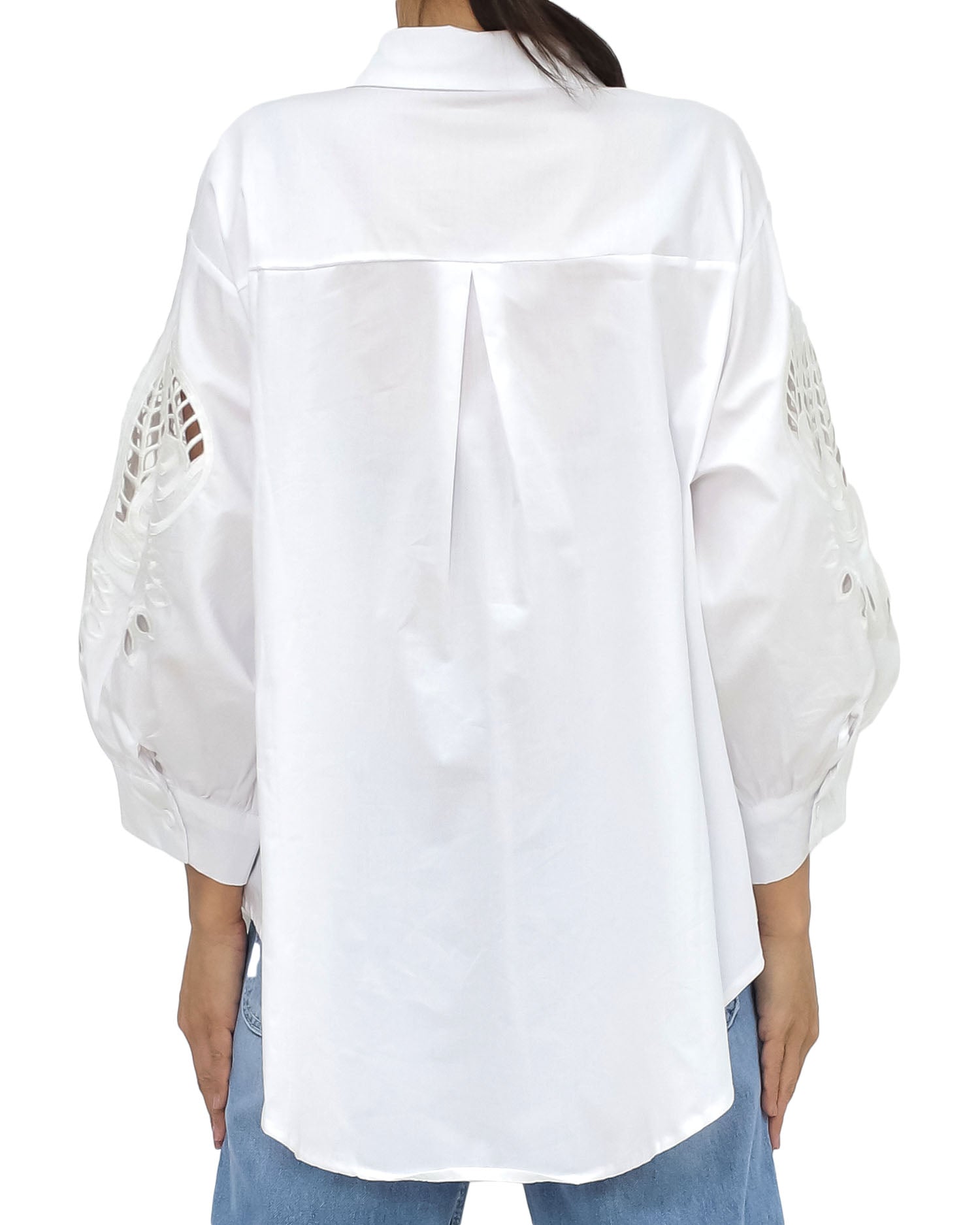 ivory crochet sleeves shirt *pre-order*