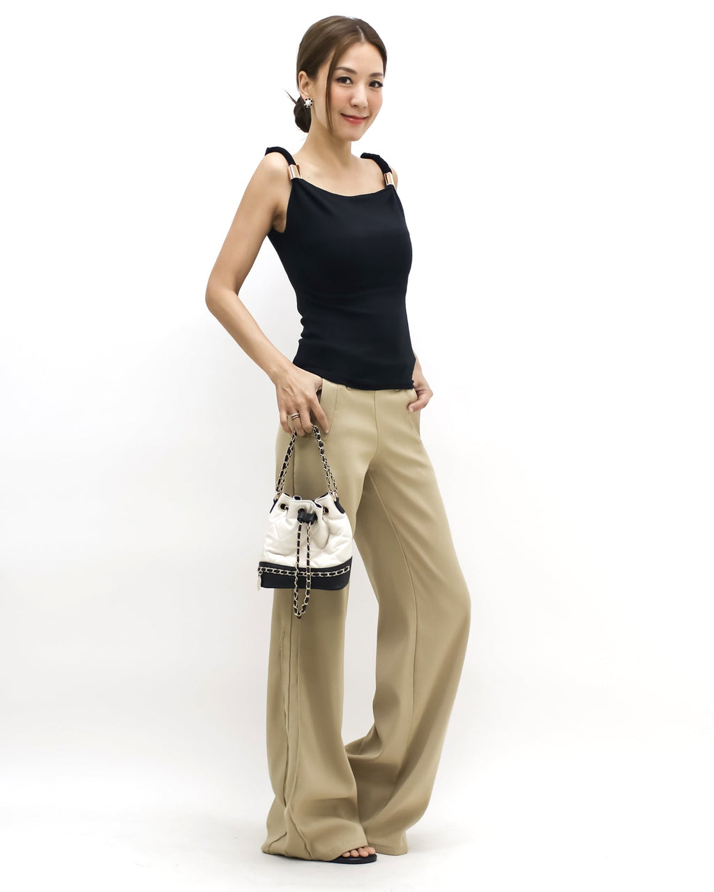 black twisted strap w/ gold buckle vest *pre-order*