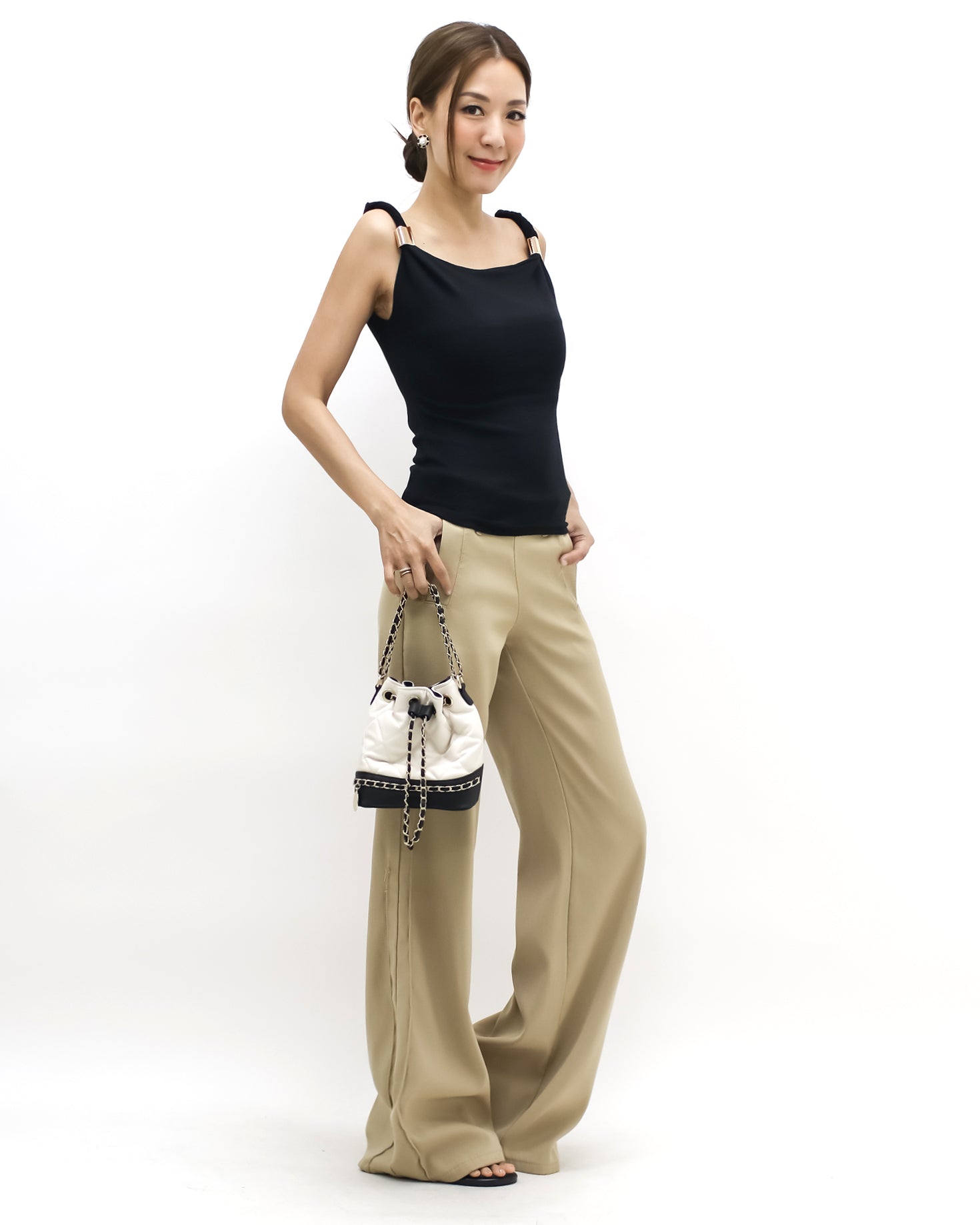 black twisted strap w/ gold buckle vest *pre-order*