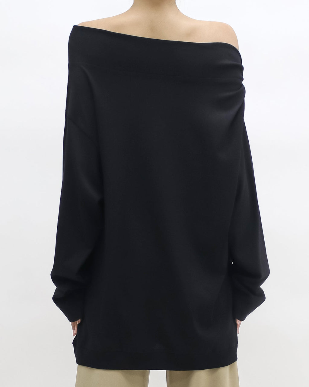black off shoulder sweatshirt