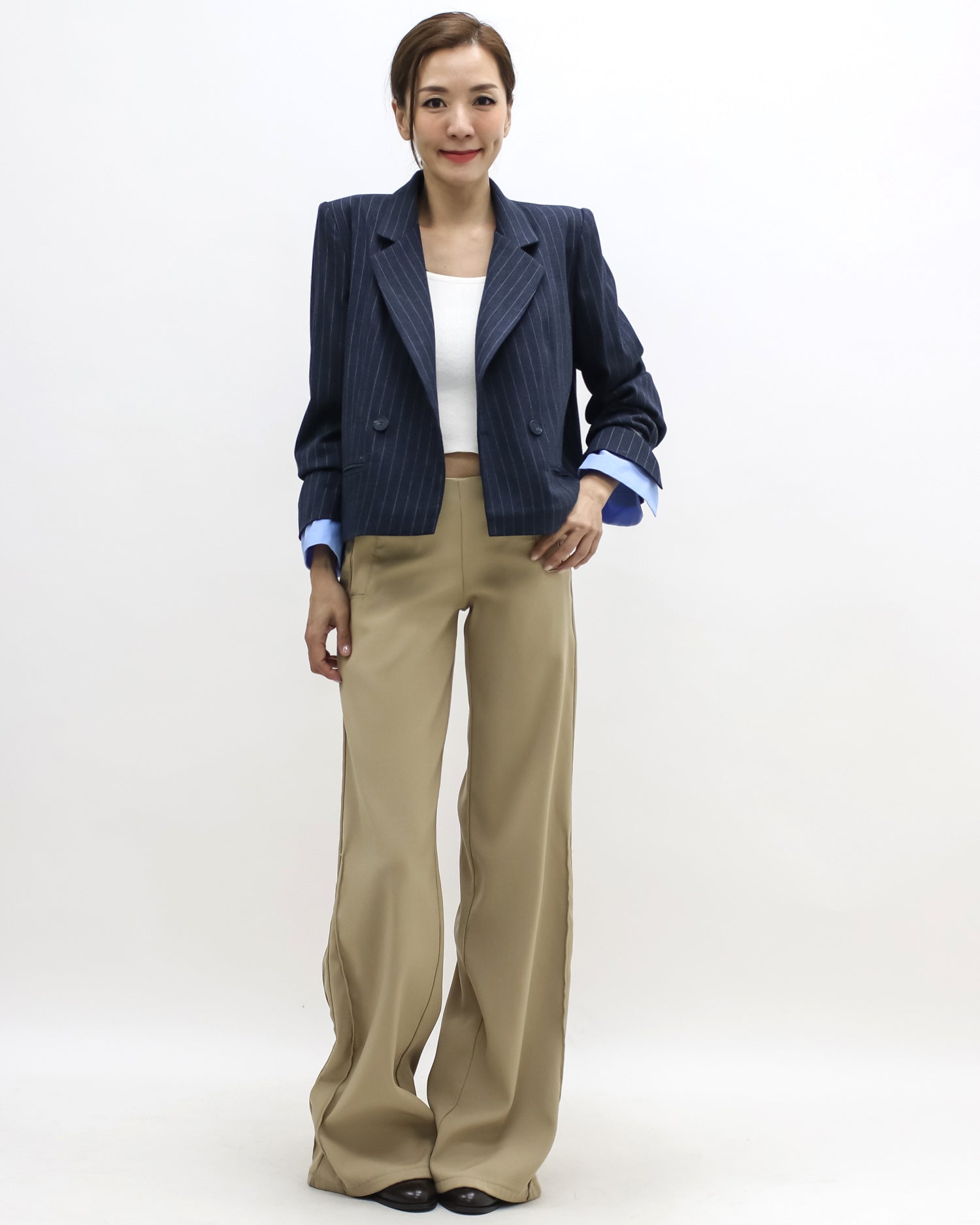 navy stripes w/ blue shirt cuffs blazer *pre-order*