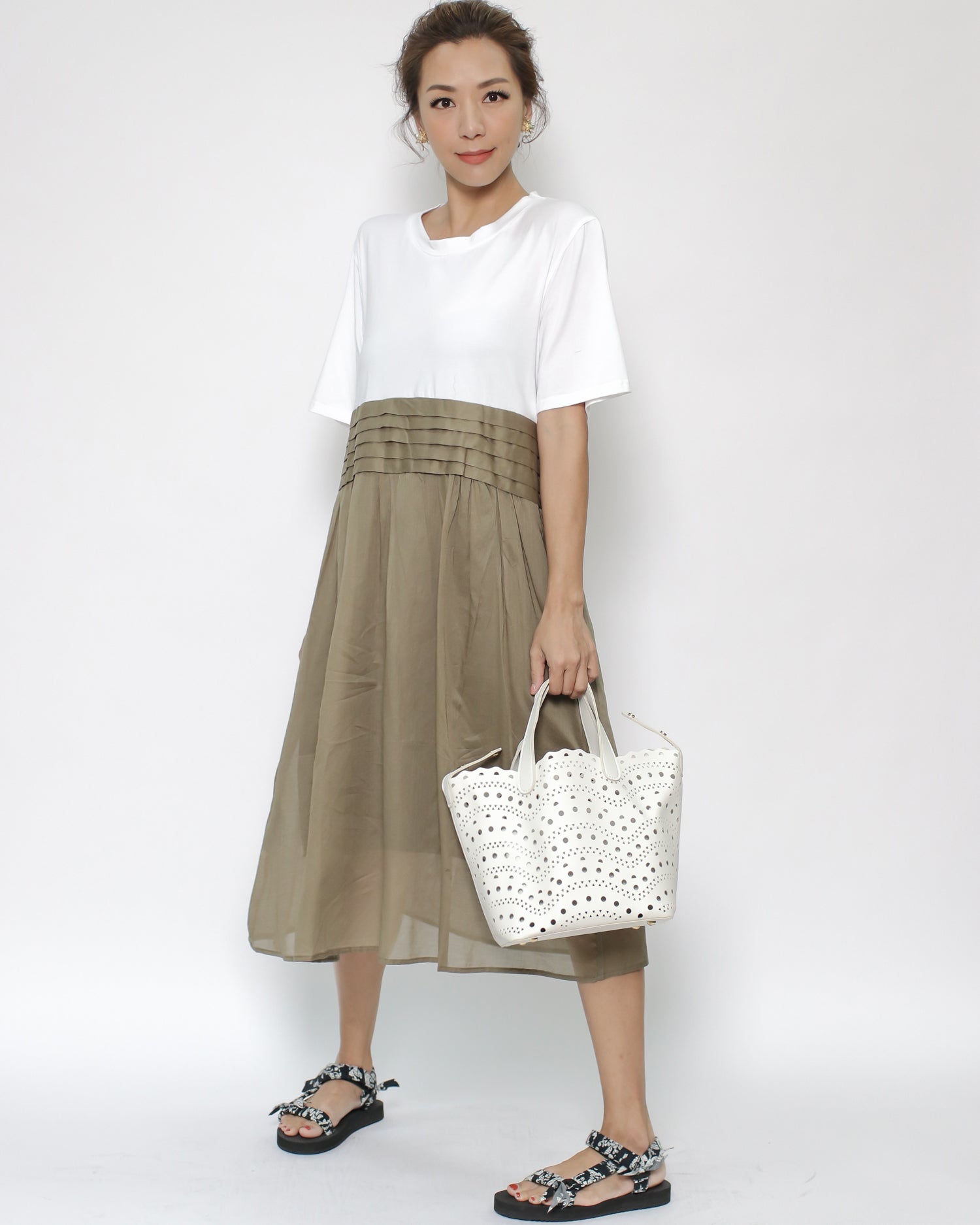 ivory PU leather laser cut tote bag *pre-order*