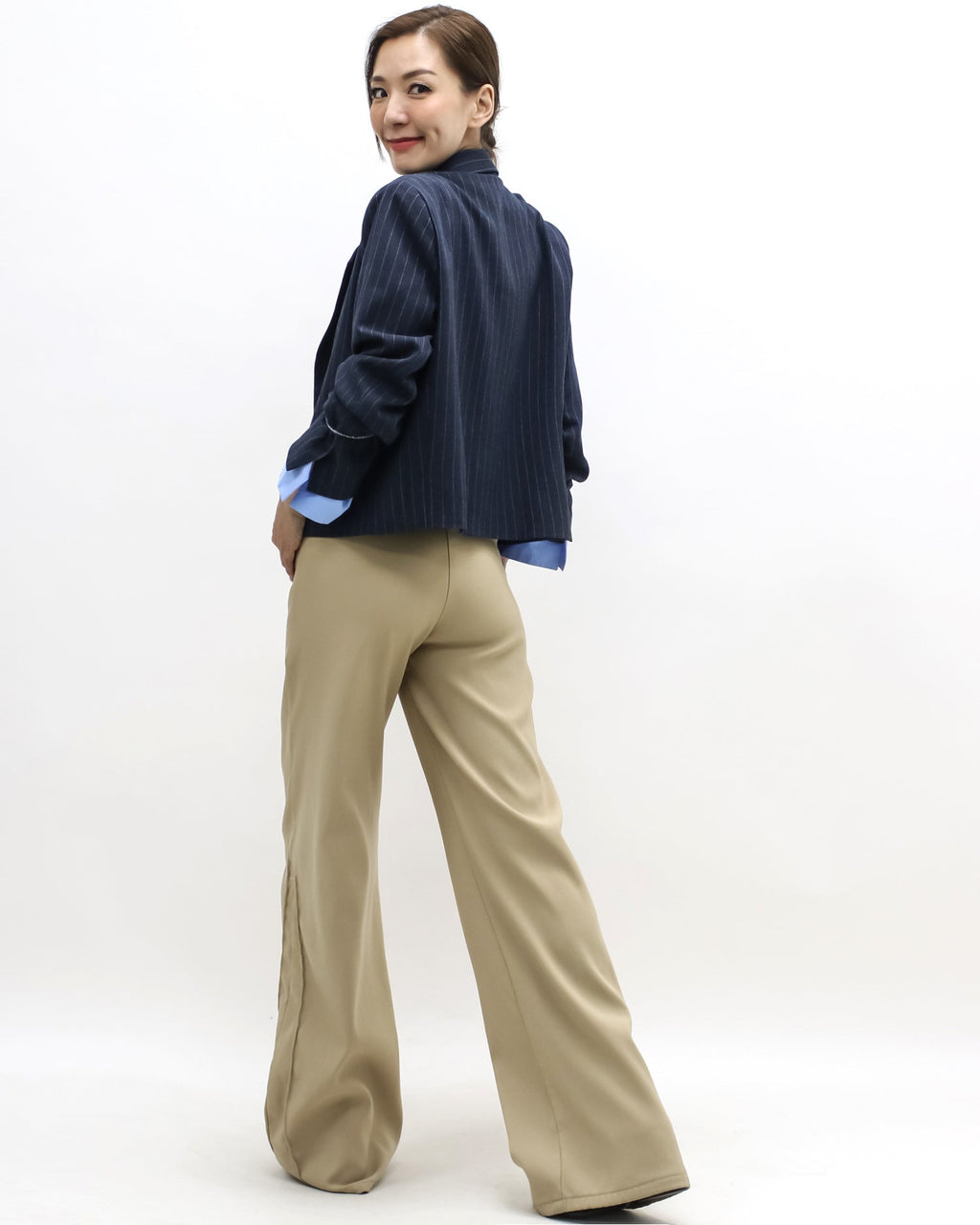 navy stripes w/ blue shirt cuffs blazer *pre-order*