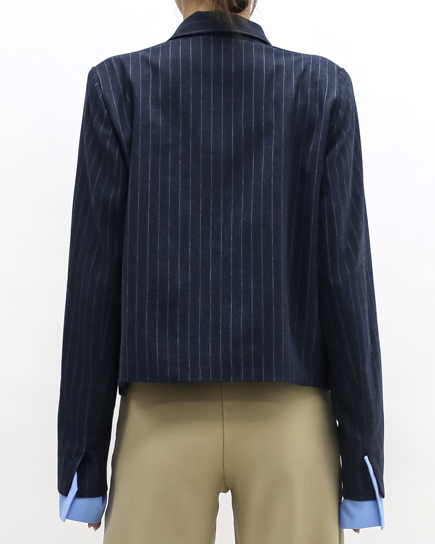 navy stripes w/ blue shirt cuffs blazer *pre-order*