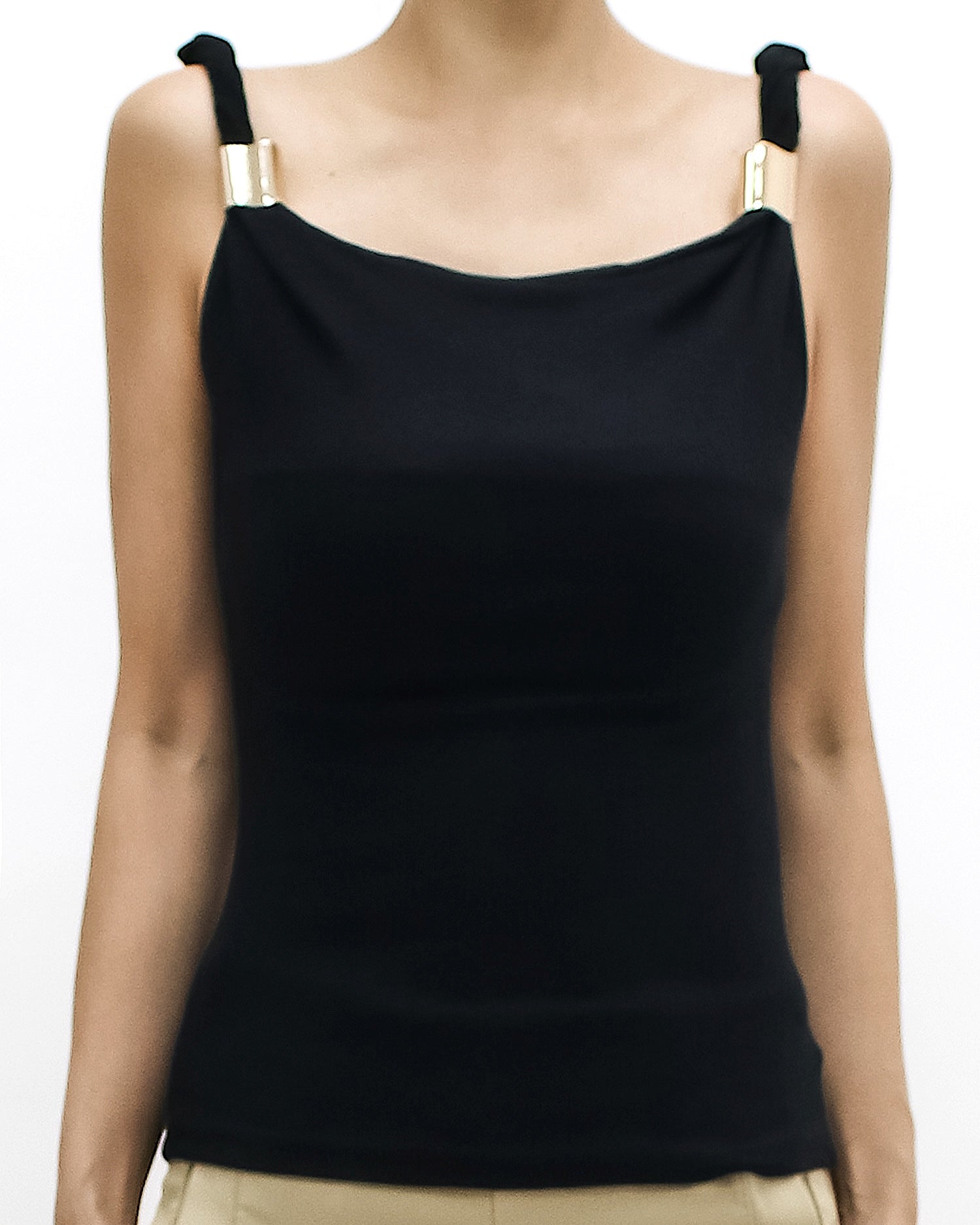 black twisted strap w/ gold buckle vest *pre-order*