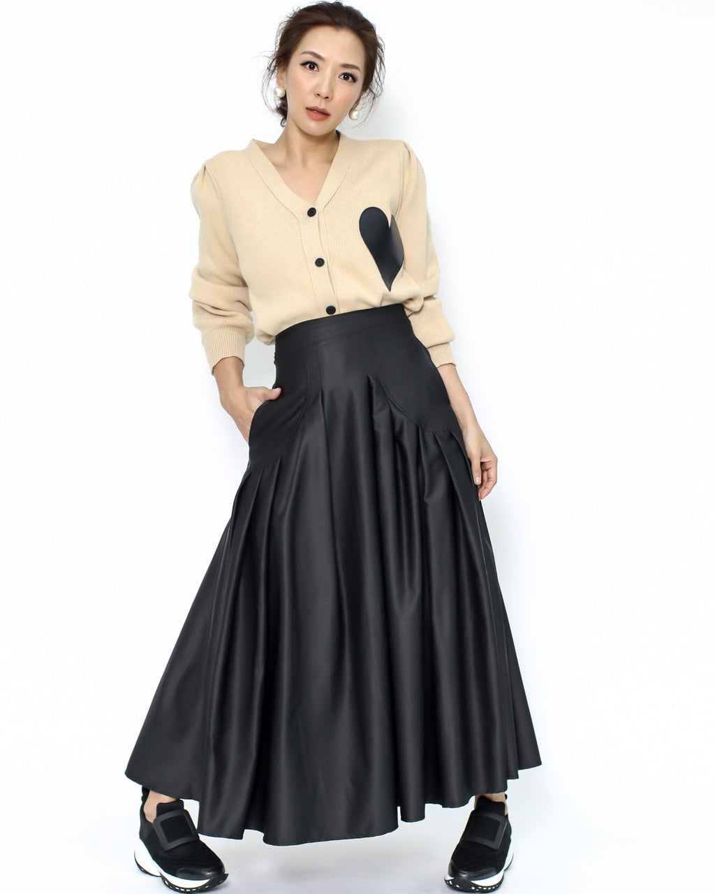 black tech flare skirt *pre-order*