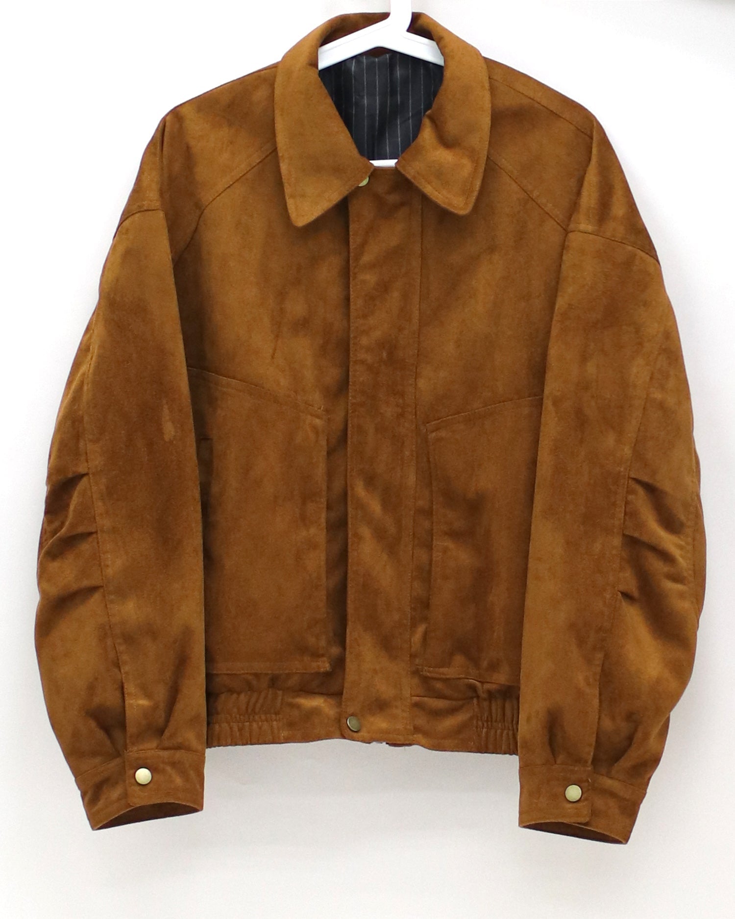 caramel PU suede bomber jacket *pre-order*