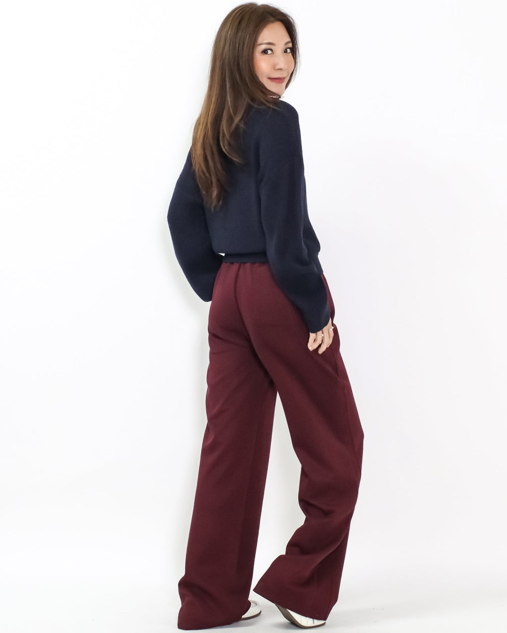 navy tie-up front knitted top *pre-order*