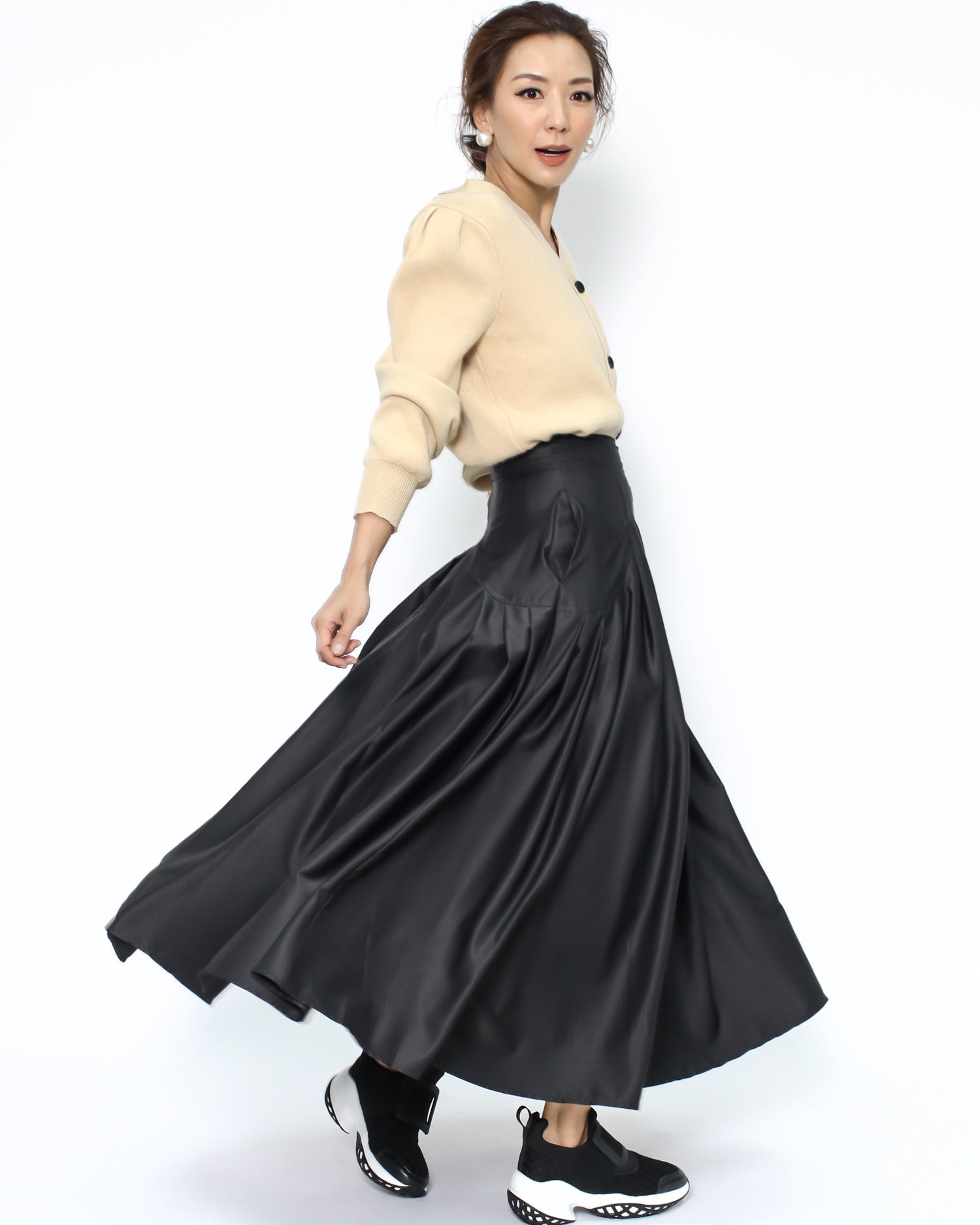 black tech flare skirt *pre-order*