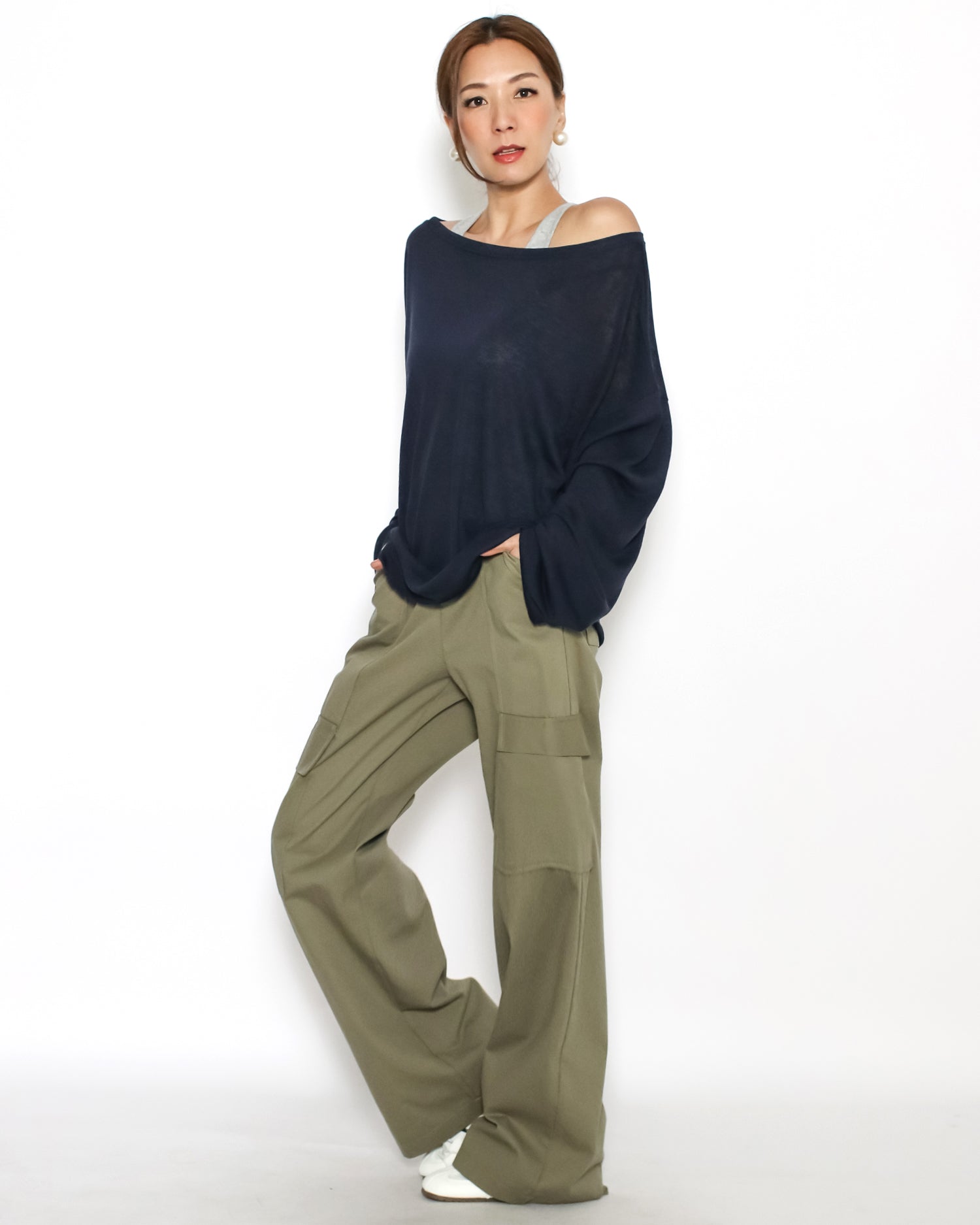 Navy soft tee w/ grey vest set *pre-order*