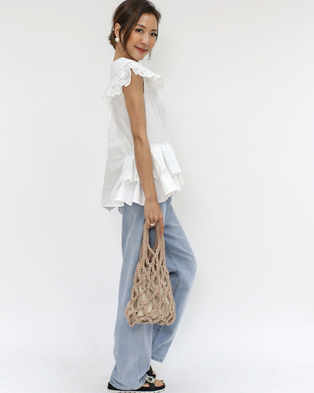 ivory crochet shirt top *pre-order*