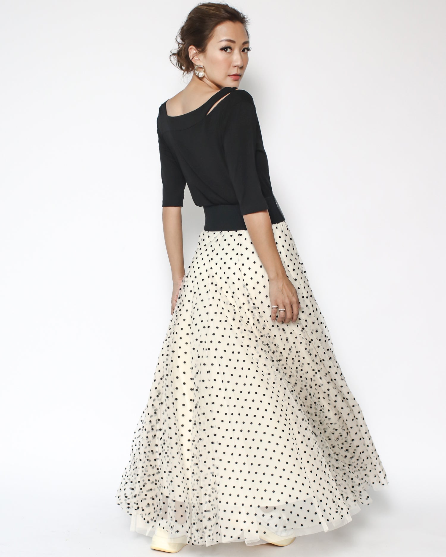 black soft leather stretch back gold buckle wide belt *pre-order*