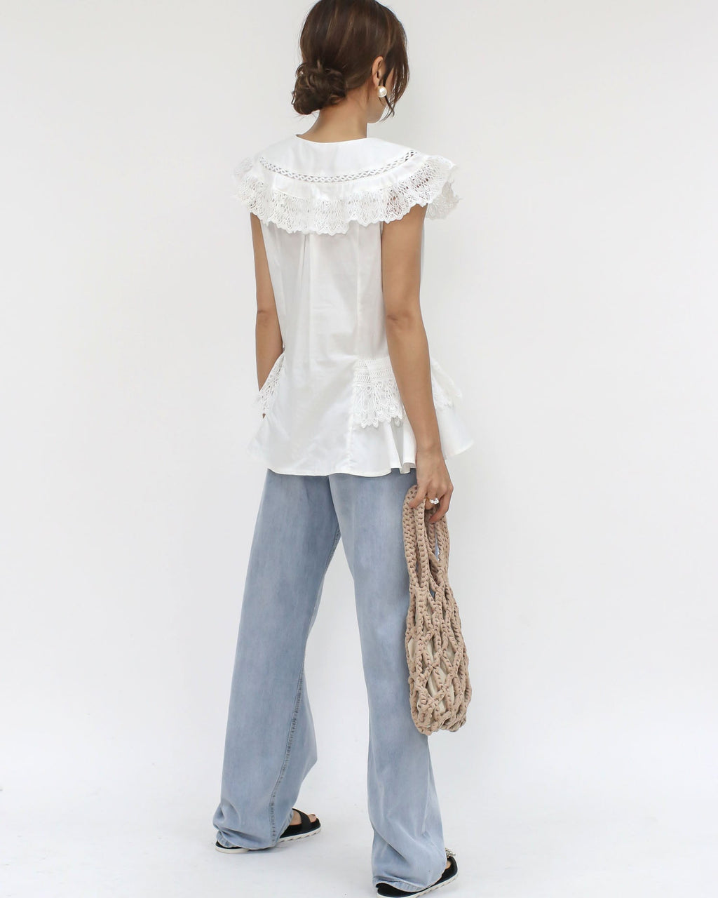 ivory crochet shirt top *pre-order*