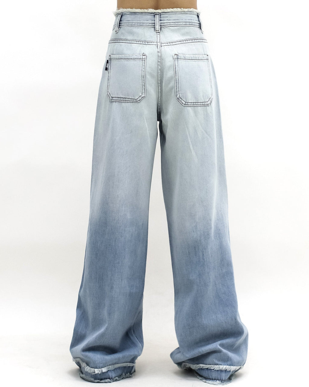 blue denim ombre ripped wide legs jeans *pre-order*