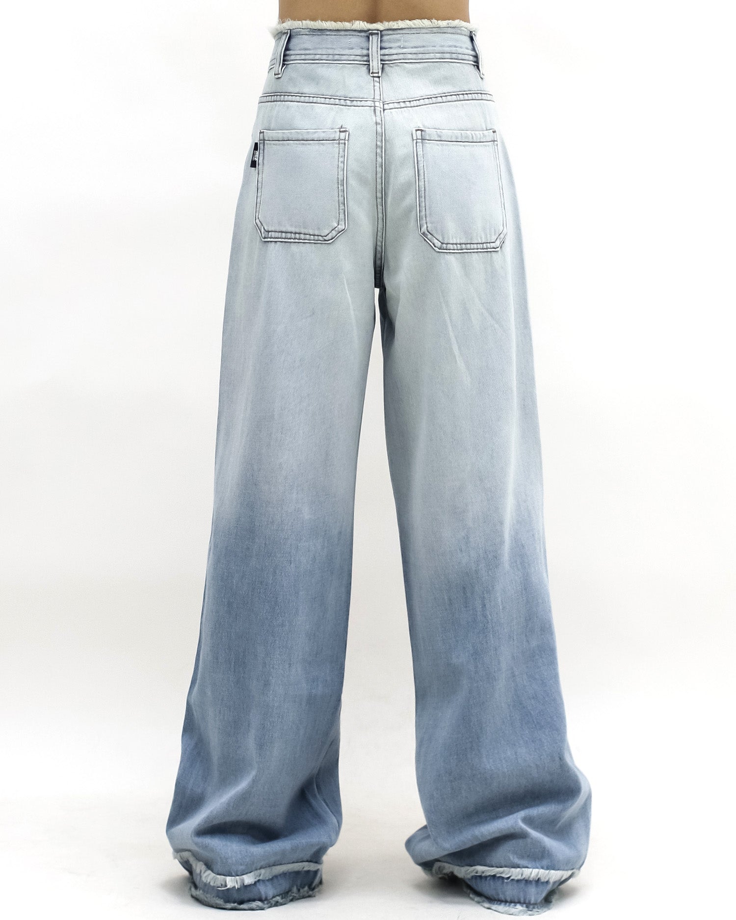 blue denim ombre ripped wide legs jeans *pre-order*