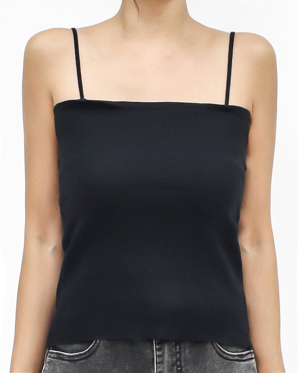 black strappy basic knitted vest *pre-order*