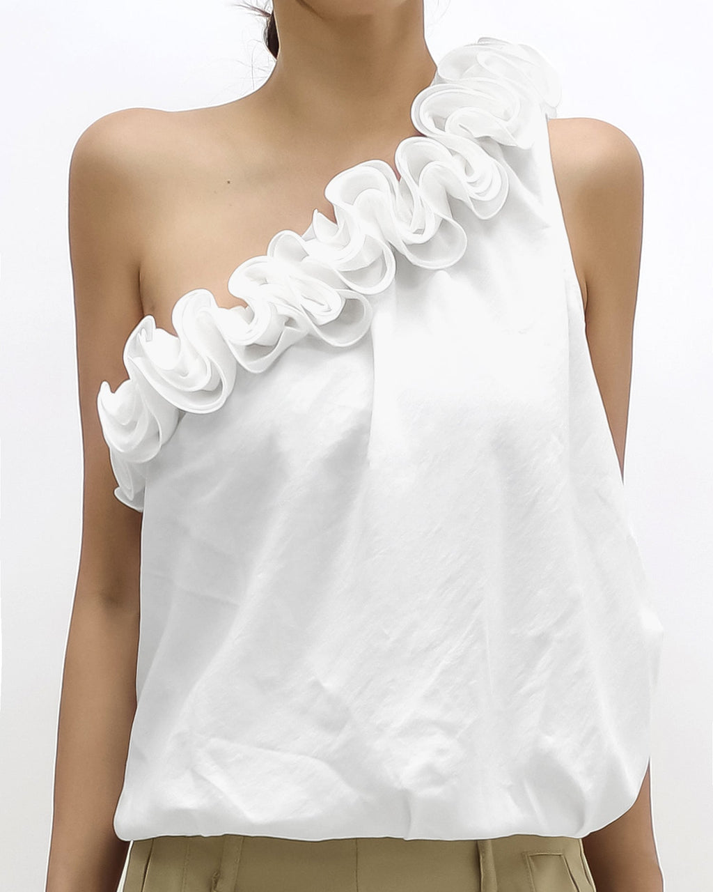 ivory flowers one shoulder top *pre-order*