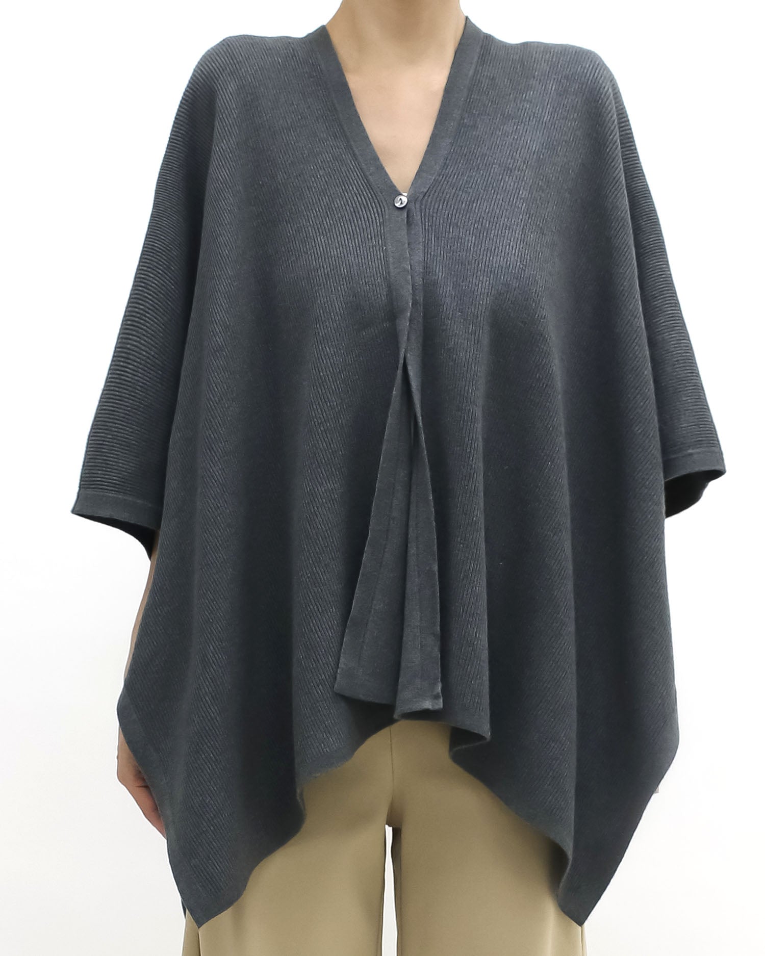 charcoal grey flare poncho