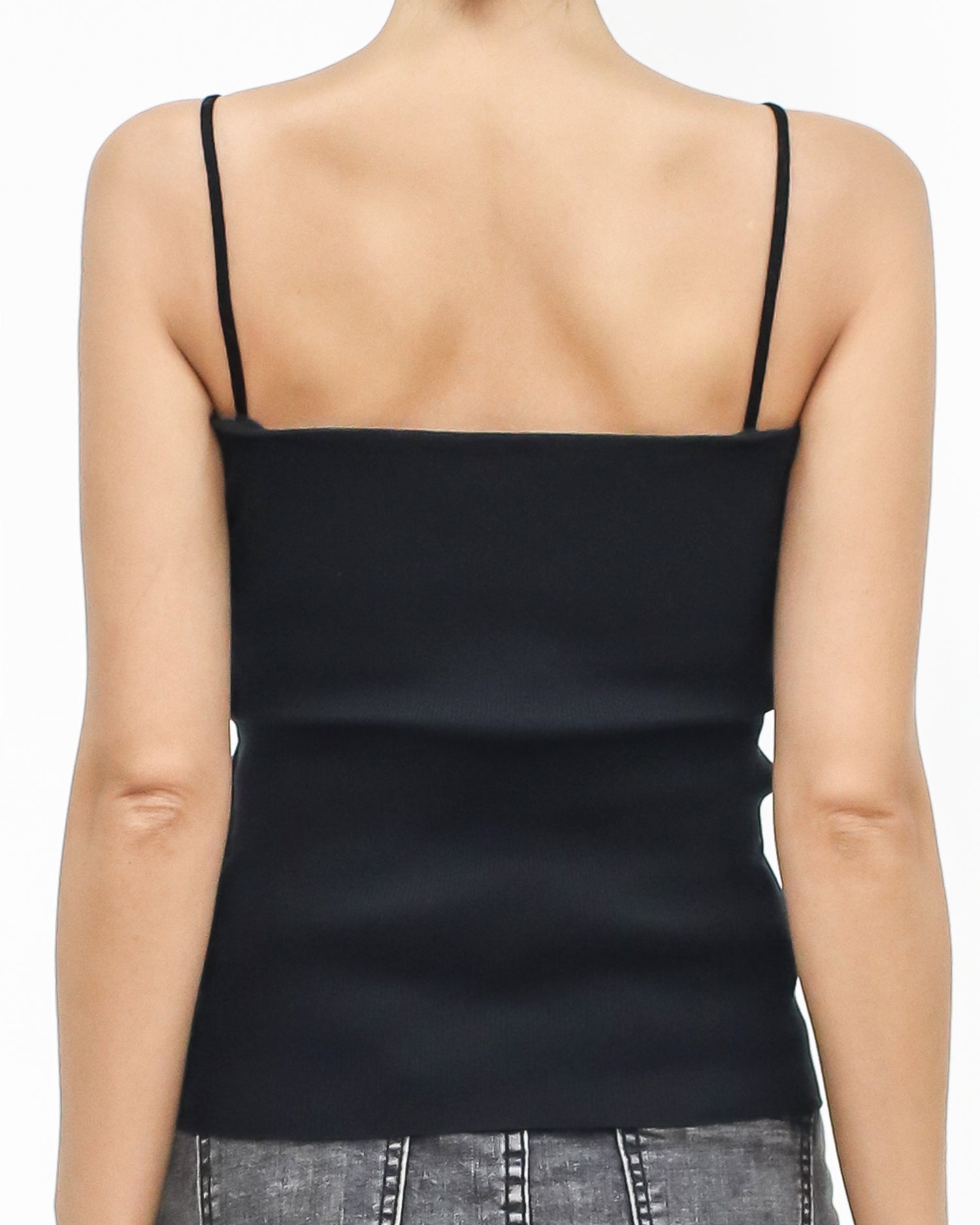 black strappy basic knitted vest *pre-order*
