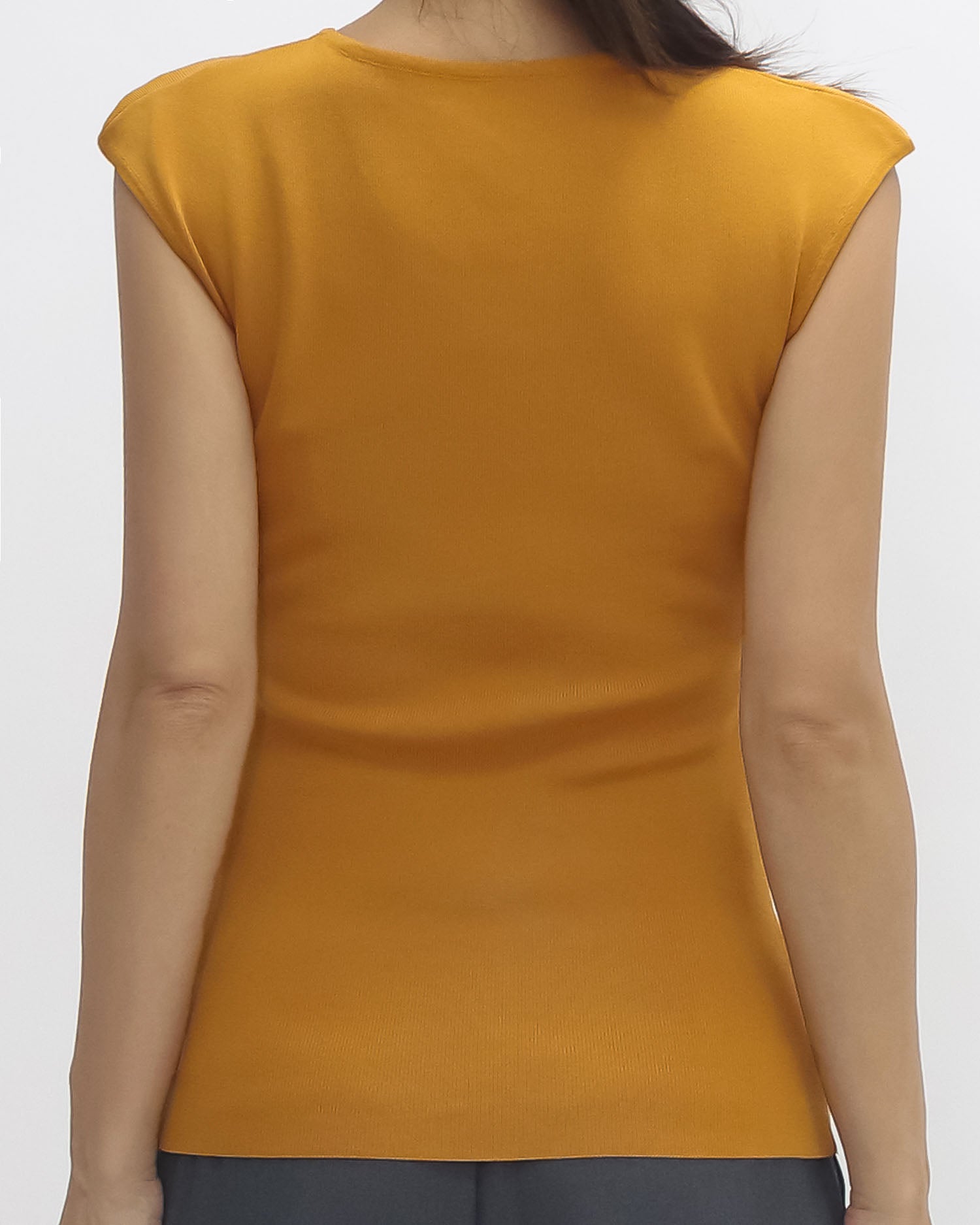 orange square neck basic knitted vest *pre-order*