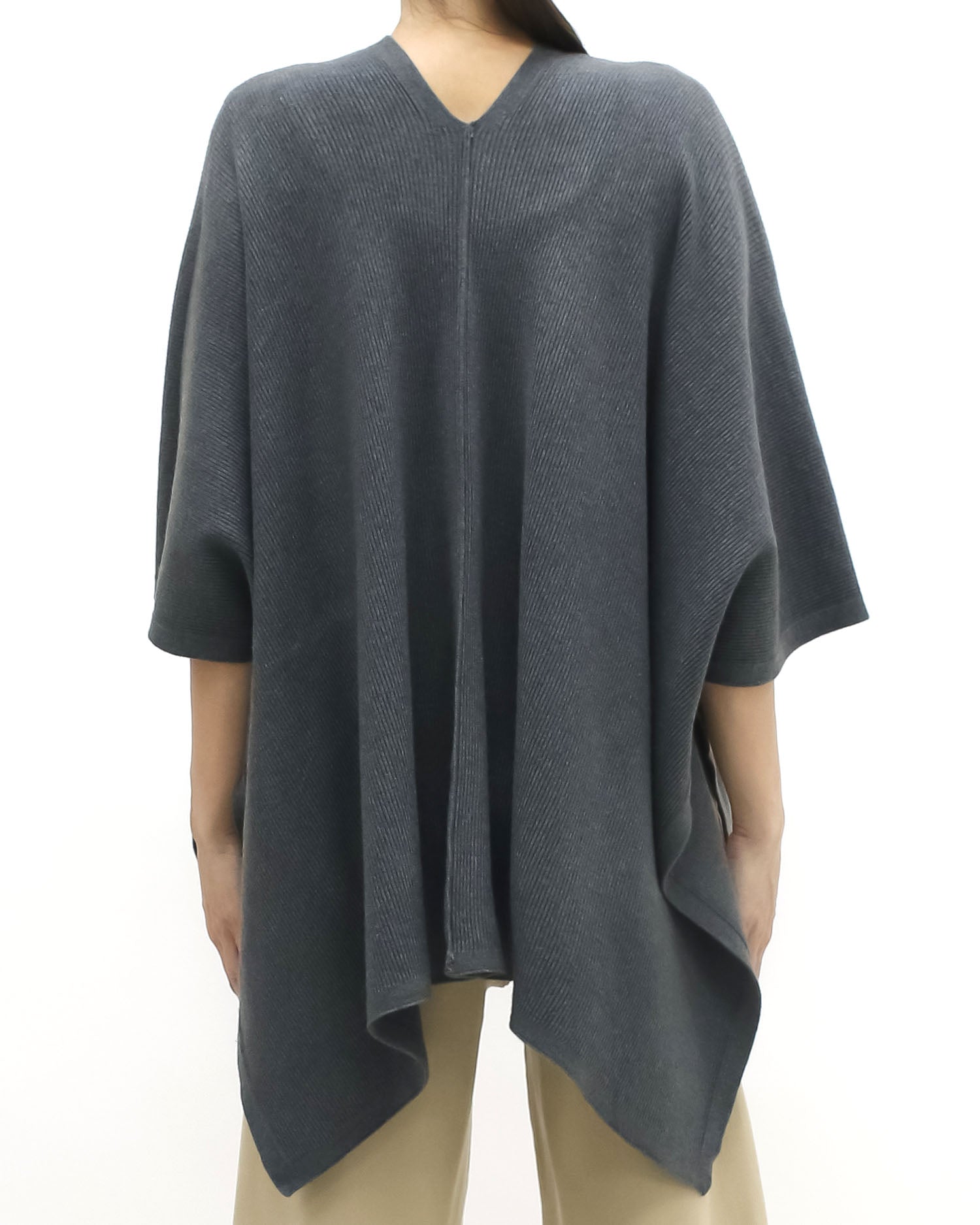 charcoal grey flare poncho