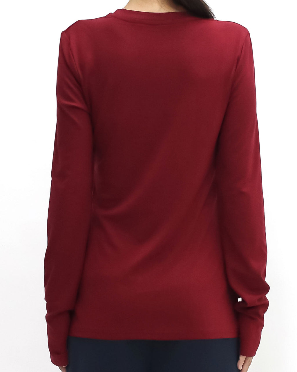burgundy long sleeves basic tee *pre-order*
