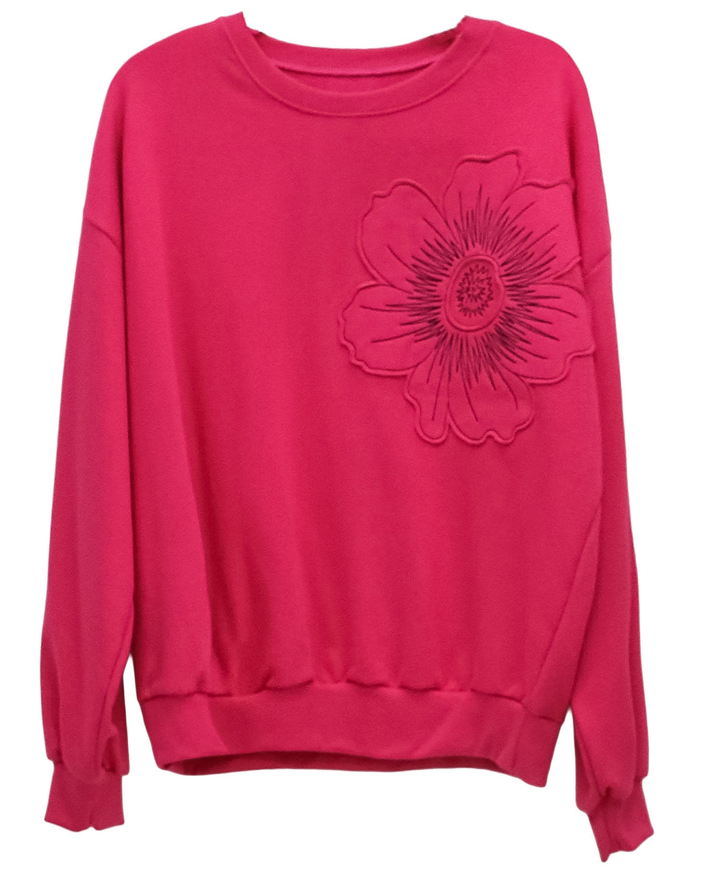 pink embroidered flower sweatshirt *pre-order*