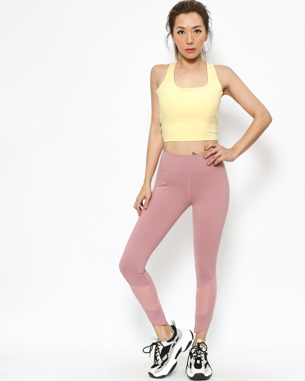 yellow strappy sports longline bra *pre-order*