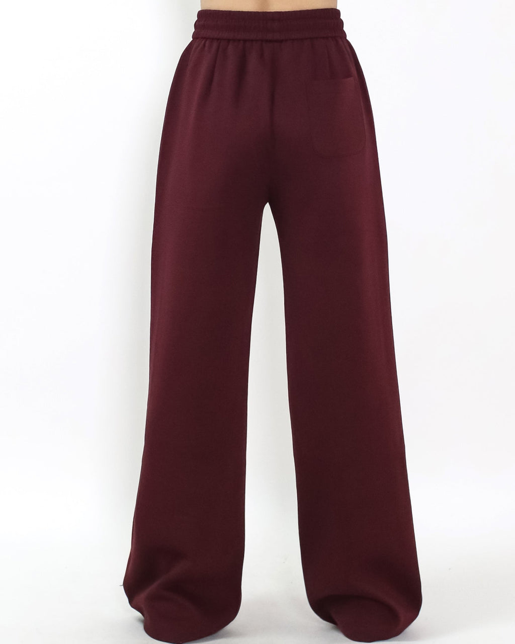burgundy soft neoprene straight leg pants *pre-order*