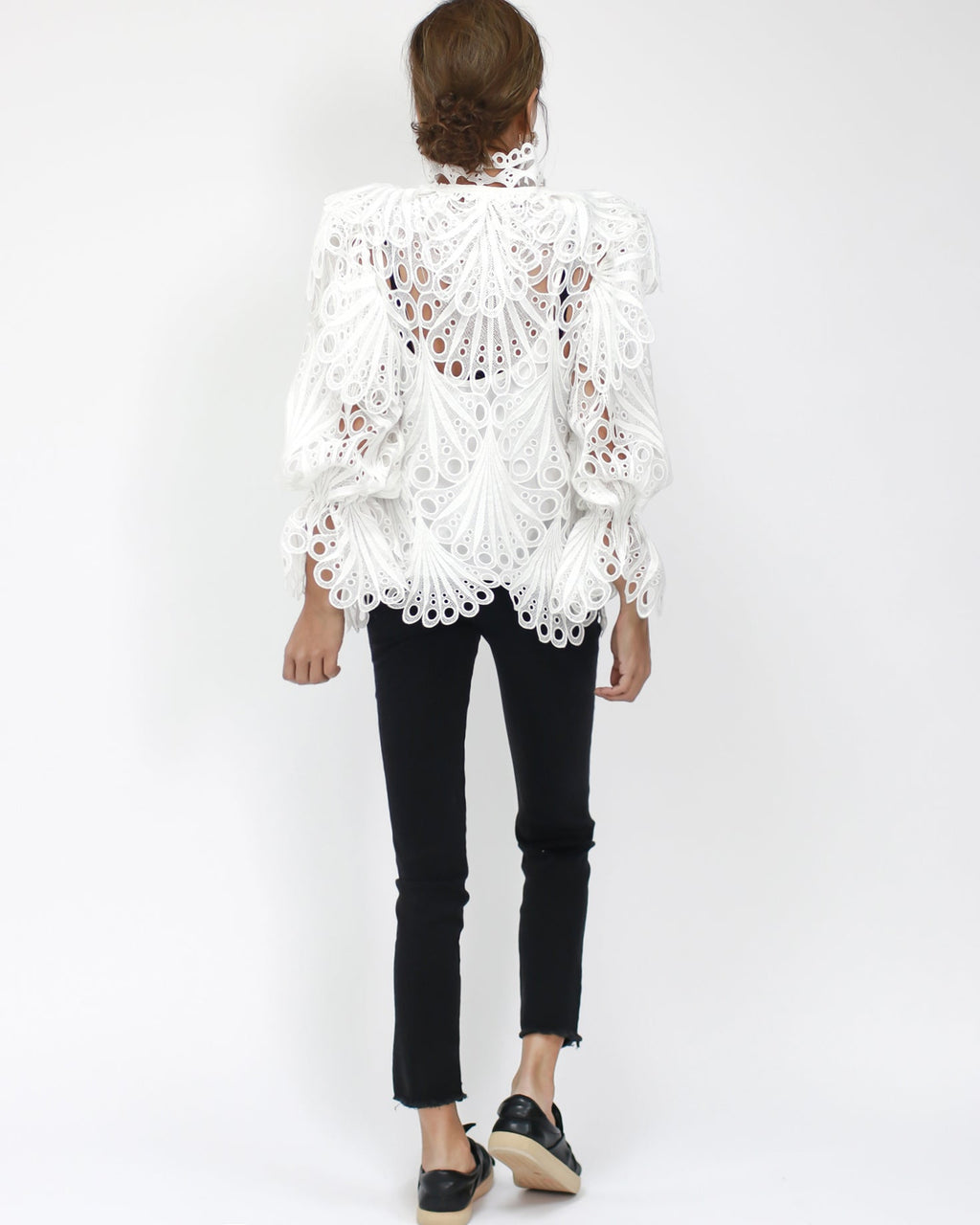 white crochet high neck top *pre-order*