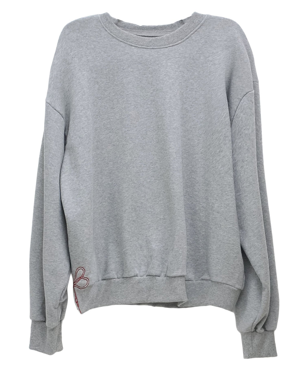 grey w/ pink embroidered bow side sweatshirt
