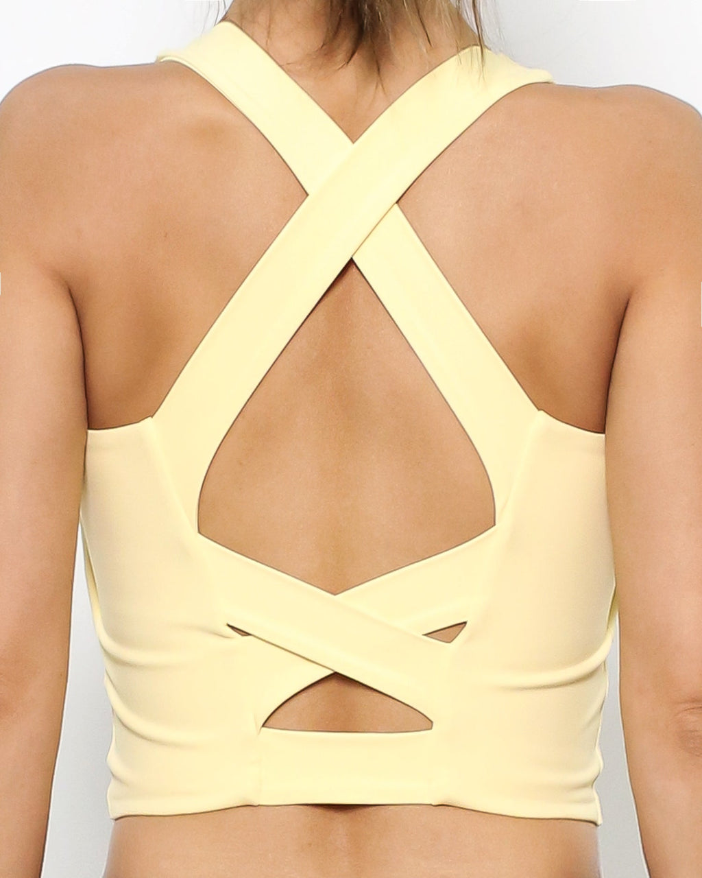 yellow strappy sports longline bra *pre-order*
