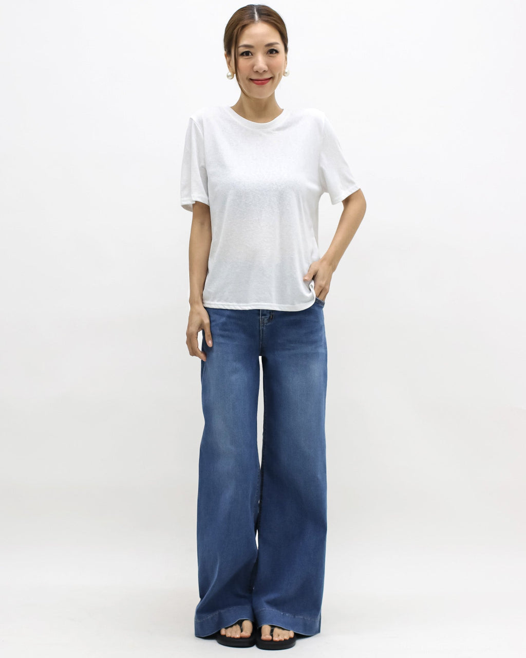 ivory cutout back tee