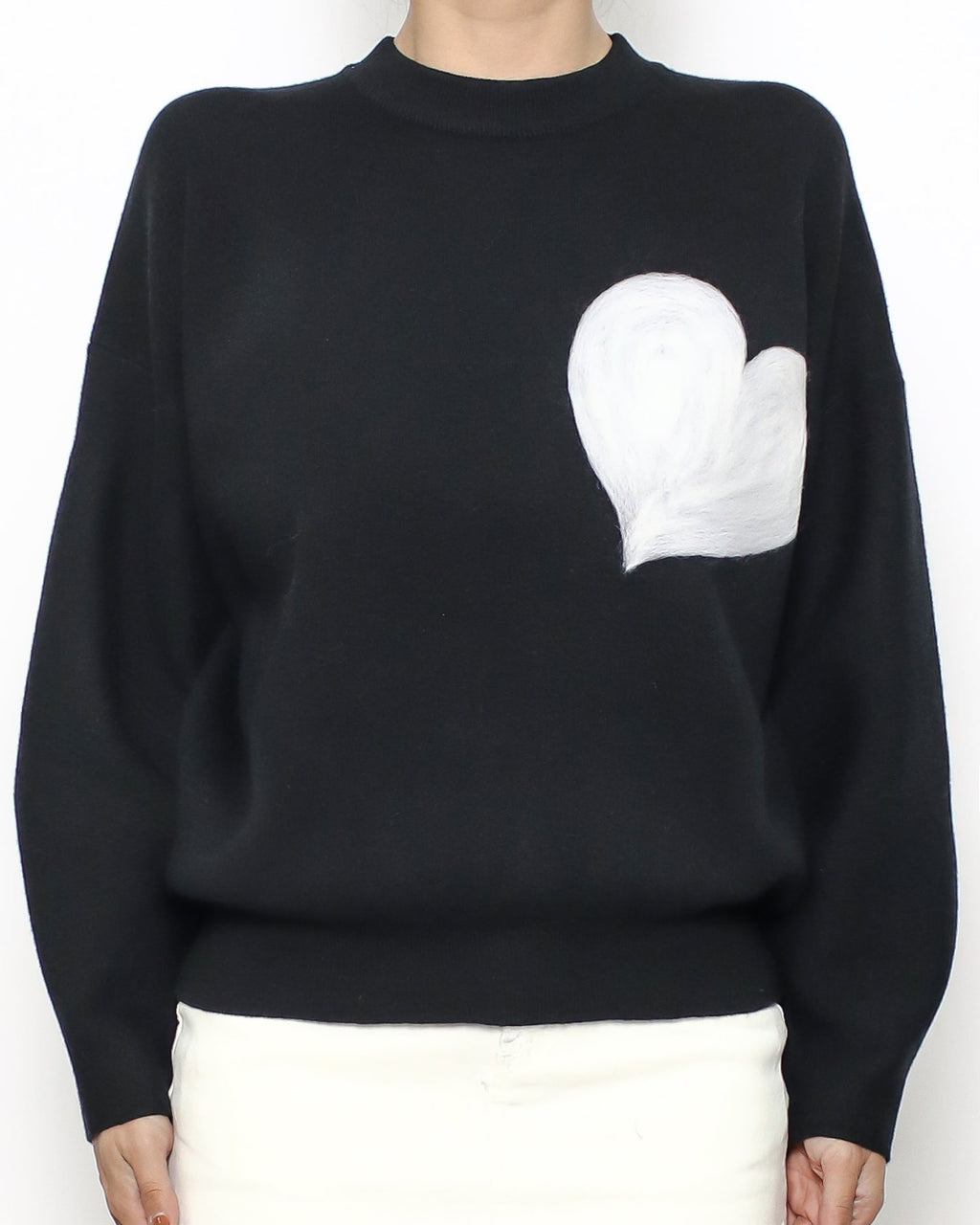 black heart printed knitted top *pre-order*