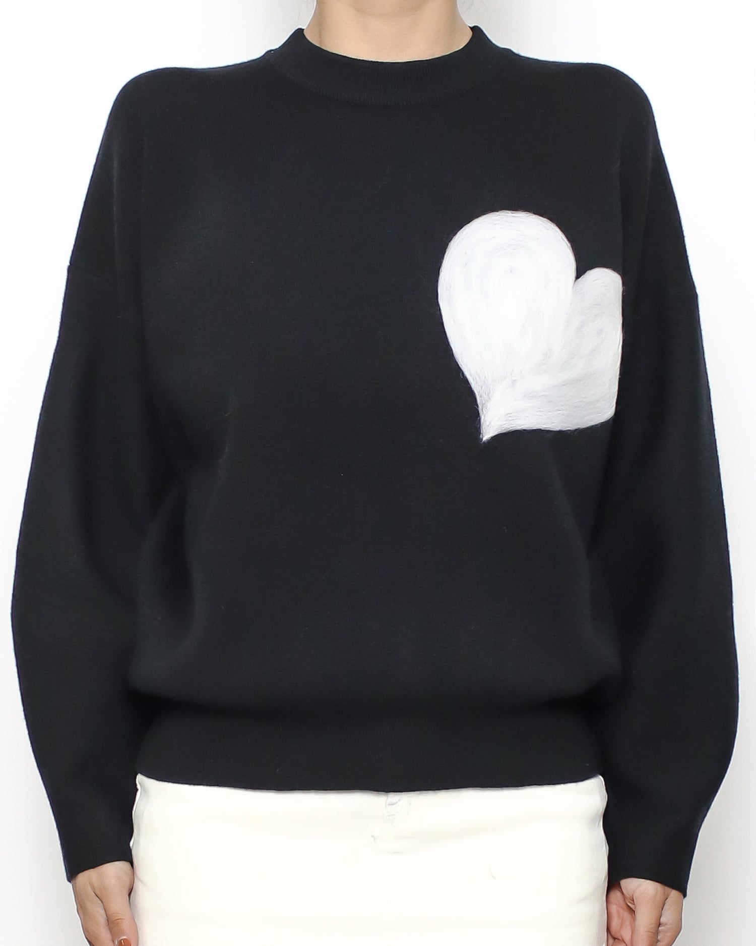 black heart printed knitted top *pre-order*